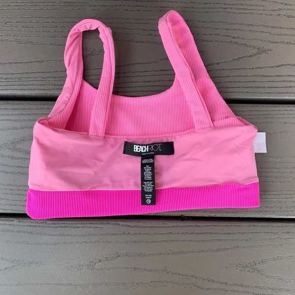 Beach Riot Girls Little Mackenzie Heidi Set Peak Pink Colorblock - Picture 5 of 12